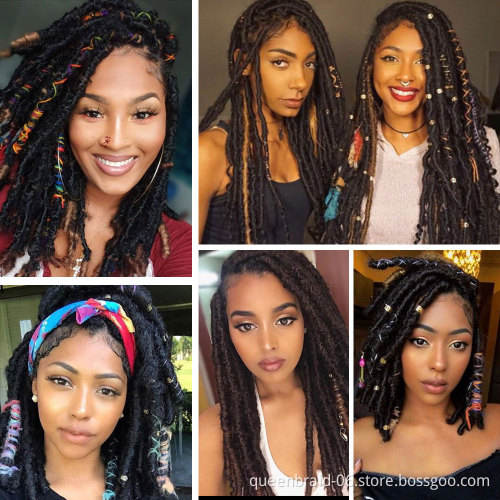Crochet Hair Dreadlocks Faux Locs Braiding Hair Extensions Synthetic Dreadlock Jumbo 18 Inch Crochet Hair